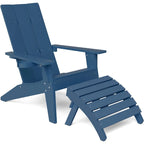 Fauteuil Adirondack d'extérieur WINSOON 2 pièces HIPS tout temps avec porte-gobelet et repose-pieds