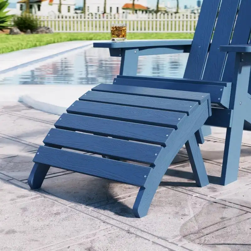 Fauteuil Adirondack d'extérieur WINSOON 2 pièces HIPS tout temps avec porte-gobelet et repose-pieds