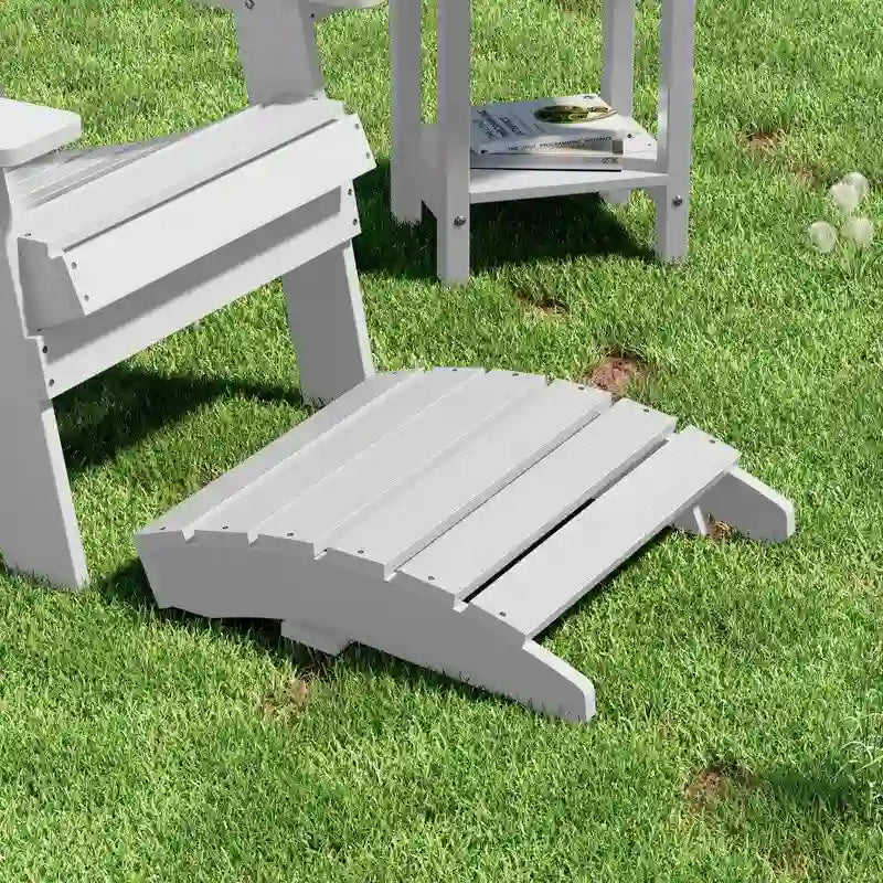Fauteuil Adirondack d'extérieur WINSOON 2 pièces HIPS tout temps avec porte-gobelet et repose-pieds