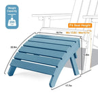 Fauteuil Adirondack d'extérieur WINSOON 2 pièces HIPS tout temps avec porte-gobelet et repose-pieds