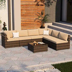 Ensemble de mobilier de patio sectionnel 7 pièces rembourré UPHA