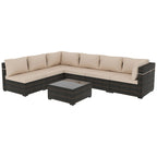 UPHA Cushioned 7-piece Conversation Sectional Patio Group Furniture