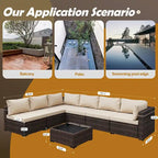 Ensemble de mobilier de patio sectionnel 7 pièces rembourré UPHA