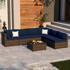 Ensemble de mobilier de patio sectionnel 7 pièces rembourré UPHA