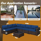 Ensemble de mobilier de patio sectionnel 7 pièces rembourré UPHA