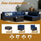 Ensemble de mobilier de patio sectionnel 7 pièces rembourré UPHA