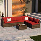 Ensemble de mobilier de patio sectionnel 7 pièces rembourré UPHA