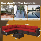 Ensemble de mobilier de patio sectionnel 7 pièces rembourré UPHA