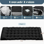 Lit de camp pliant portable avec matelas et oreiller, chaise longue de patio