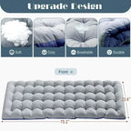 Lit de camp pliant portable avec matelas et oreiller, chaise longue de patio