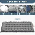 Lit de camp pliant portable avec matelas et oreiller, chaise longue de patio