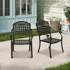 Chaises de salle à manger de patio en aluminium moulé Clihome (ensemble de 2)