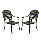 Chaises de salle à manger de patio en aluminium moulé Clihome (ensemble de 2)