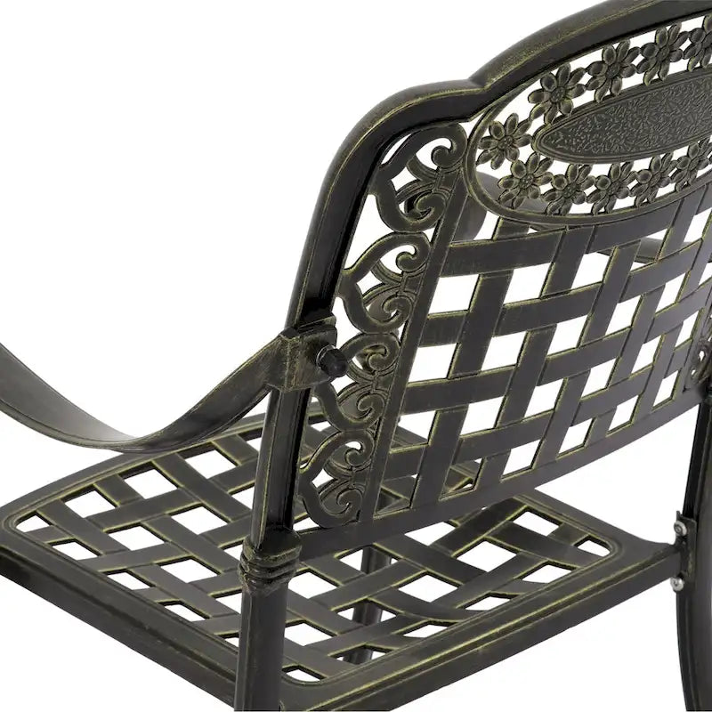 Chaises de salle à manger de patio en aluminium moulé Clihome (ensemble de 2)