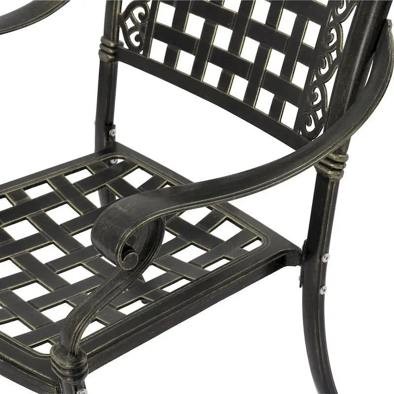 Chaises de salle à manger de patio en aluminium moulé Clihome (ensemble de 2)
