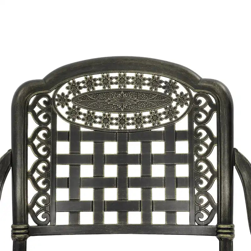 Chaises de salle à manger de patio en aluminium moulé Clihome (ensemble de 2)