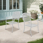 Chaises de salle à manger de patio en aluminium moulé Clihome (ensemble de 2)