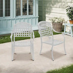 Chaises de salle à manger de patio en aluminium moulé Clihome (ensemble de 2)