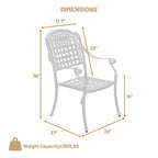 Chaises de salle à manger de patio en aluminium moulé Clihome (ensemble de 2)