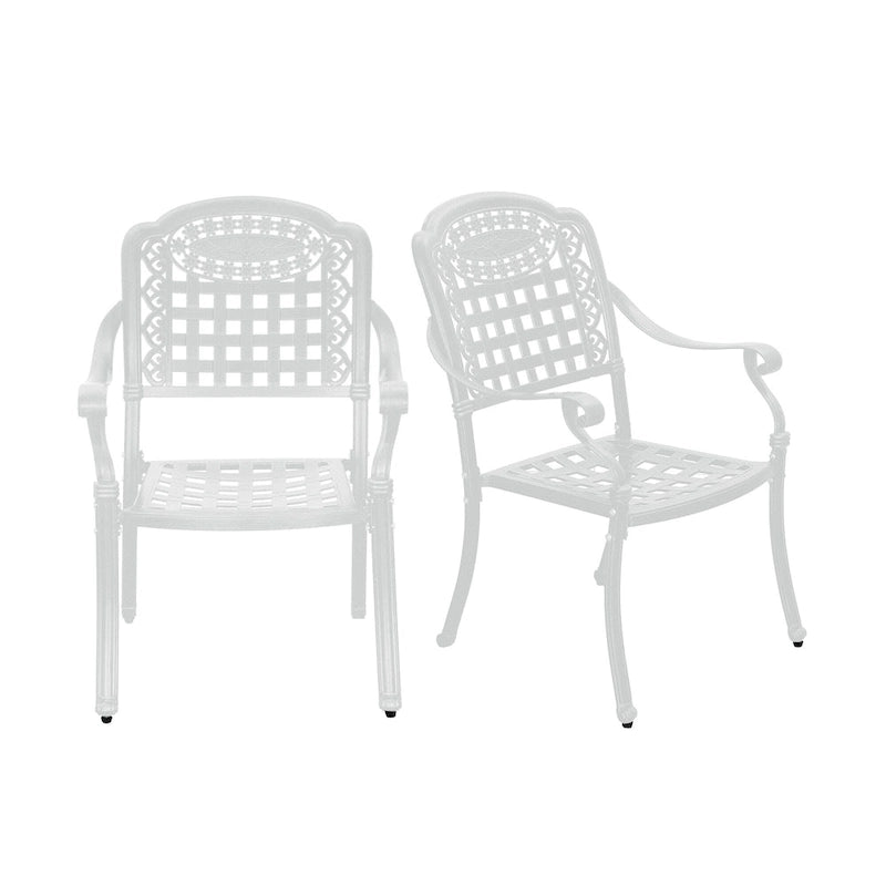 Chaises de salle à manger de patio en aluminium moulé Clihome (ensemble de 2)