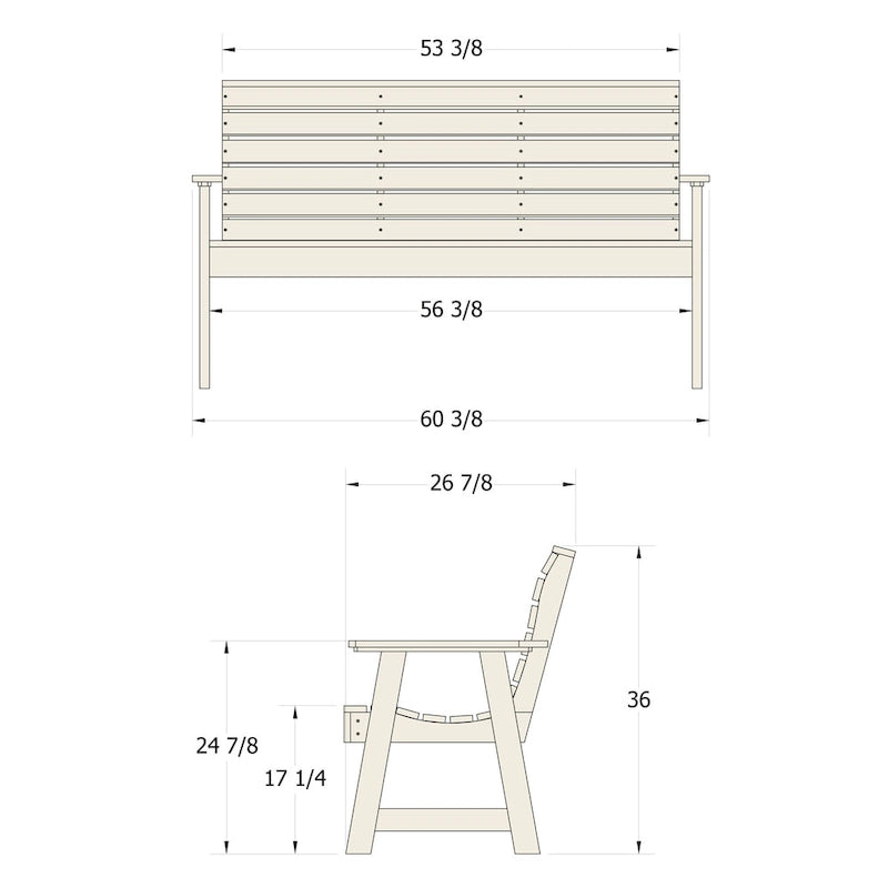 Banc de jardin Riverside de 1,5 m (5 pieds) de BAHIA VERDE OUTDOORS - Non disponible