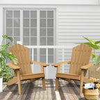 Ensemble de 2 chaises de patio d'extérieur OVIOS en plastique imitation bois de style Adirondack
