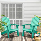 Ensemble de 2 chaises de patio d'extérieur OVIOS en plastique imitation bois de style Adirondack