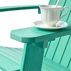 Ensemble de 2 chaises de patio d'extérieur OVIOS en plastique imitation bois de style Adirondack