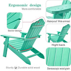Ensemble de 2 chaises de patio d'extérieur OVIOS en plastique imitation bois de style Adirondack