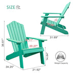Ensemble de 2 chaises de patio d'extérieur OVIOS en plastique imitation bois de style Adirondack