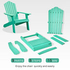 Ensemble de 2 chaises de patio d'extérieur OVIOS en plastique imitation bois de style Adirondack