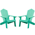 Ensemble de 2 chaises de patio d'extérieur OVIOS en plastique imitation bois de style Adirondack