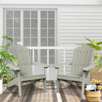 Ensemble de 2 chaises de patio d'extérieur OVIOS en plastique imitation bois de style Adirondack