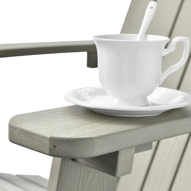 Ensemble de 2 chaises de patio d'extérieur OVIOS en plastique imitation bois de style Adirondack