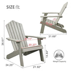 Ensemble de 2 chaises de patio d'extérieur OVIOS en plastique imitation bois de style Adirondack