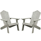Ensemble de 2 chaises de patio d'extérieur OVIOS en plastique imitation bois de style Adirondack