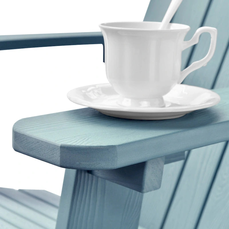 Ensemble de 2 chaises de patio d'extérieur OVIOS en plastique imitation bois de style Adirondack