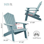 Ensemble de 2 chaises de patio d'extérieur OVIOS en plastique imitation bois de style Adirondack