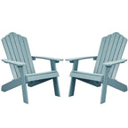 Ensemble de 2 chaises de patio d'extérieur OVIOS en plastique imitation bois de style Adirondack