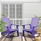 Ensemble de 2 chaises de patio d'extérieur OVIOS en plastique imitation bois de style Adirondack