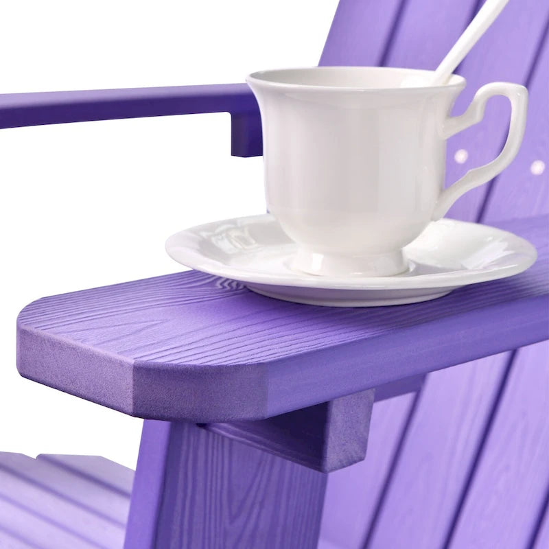 Ensemble de 2 chaises de patio d'extérieur OVIOS en plastique imitation bois de style Adirondack
