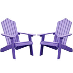 Ensemble de 2 chaises de patio d'extérieur OVIOS en plastique imitation bois de style Adirondack