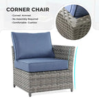 Ensemble de mobilier de jardin 7 pièces en résine tressée PE HOOOWOOO avec fauteuil à bascule pivotant