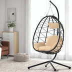 Indoor Outdoor Swing Chair with Stand for Bedroom Living Room Balcony