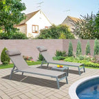 3 chaises longues de piscine réglables en aluminium