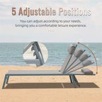 3 chaises longues de piscine réglables en aluminium