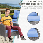 Ensemble de 5 pièces Outsunny en osier comprenant chaises de patio, poufs et table basse