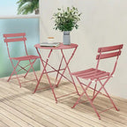 Ensemble bistro 3 pièces, mobilier de jardin pliable avec structure en acier de qualité supérieure, design portable pour bistro et balcon