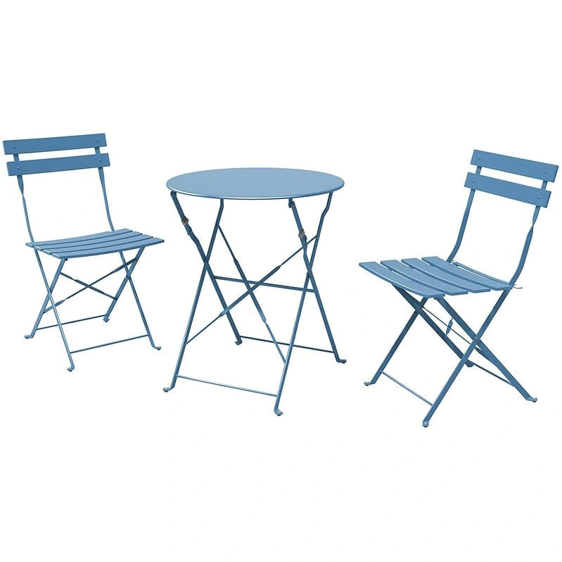 Ensemble bistro 3 pièces, mobilier de jardin pliable avec structure en acier de qualité supérieure, design portable pour bistro et balcon