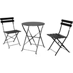 Ensemble bistro 3 pièces, mobilier de jardin pliable avec structure en acier de qualité supérieure, design portable pour bistro et balcon